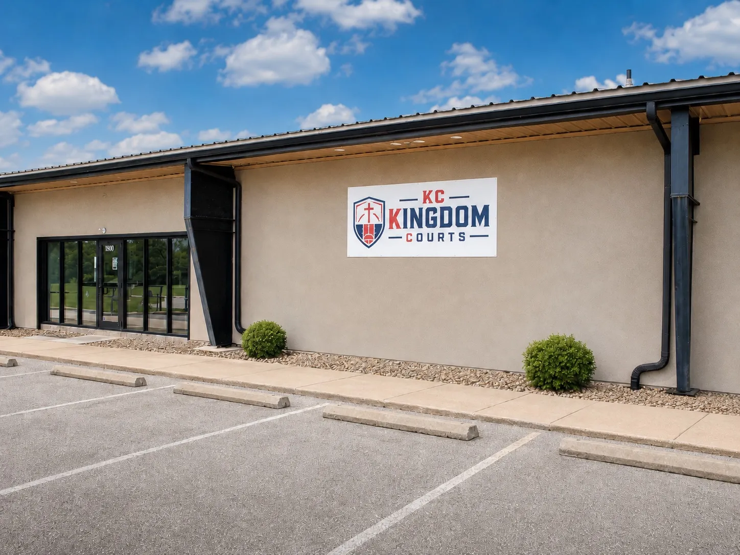 Exterior entrance of KC Kingdom Courts in Kansas City